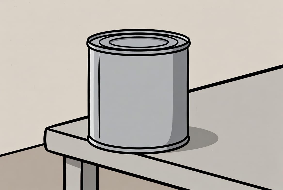 Банка на краю столу